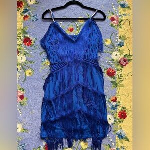 Blue Ballroom Rhythm/ Roaring 20s Fringe Dress